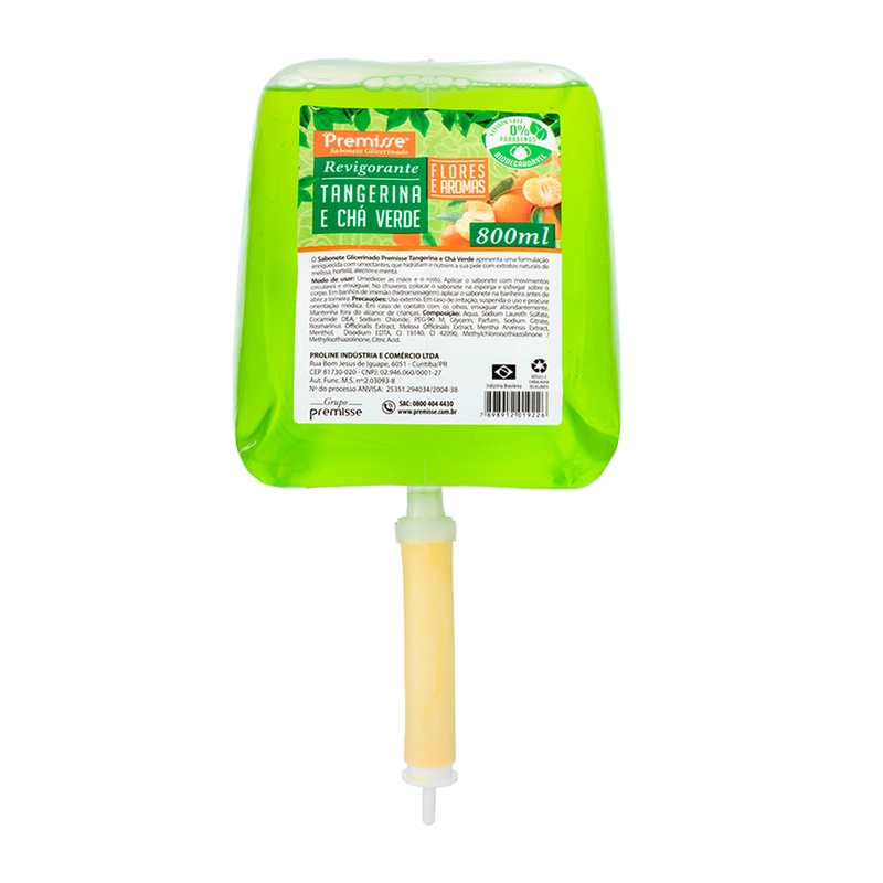 Sabonete Líquido Tangerina e Chá Verde 800ml - Premisse