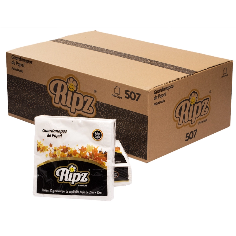 Guardanapo Folha Dupla Ripz 33x32 com 1000 Folhas