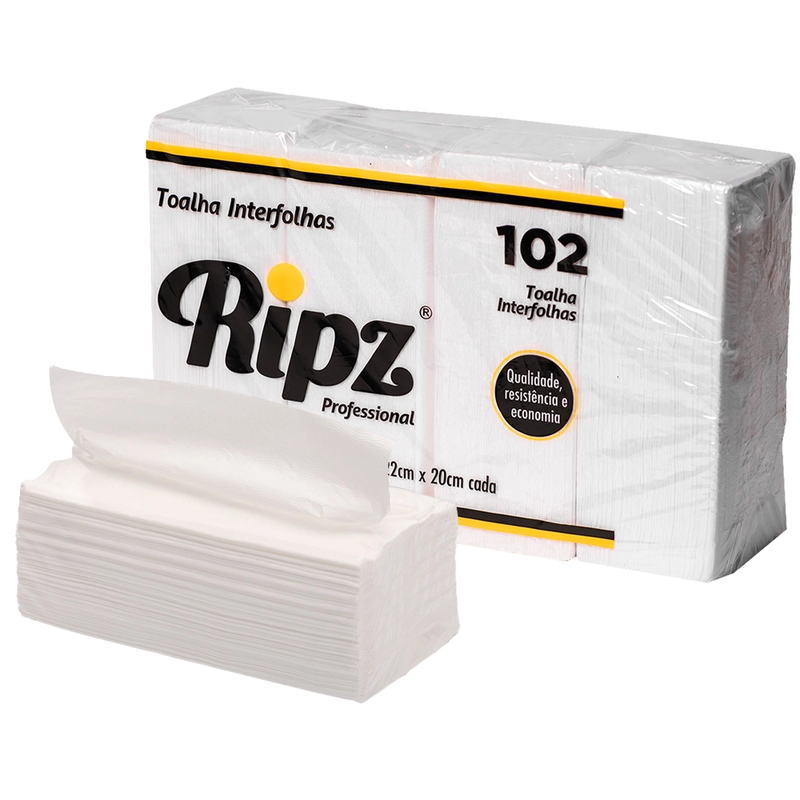 Papel Toalha Interfolha Ripz 22x20 Folha Simples 1000fls 20G