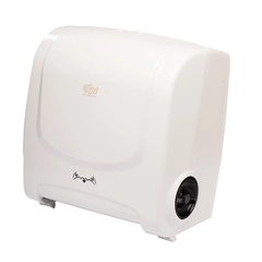 Dispenser Papel Toalha Rolo Auto Corte 25cm Branco - Plestin