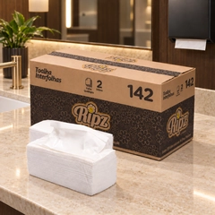 Papel Toalha Interfolha Ponto a Ponto Ripz Folha Quádrupla 1200 folhas