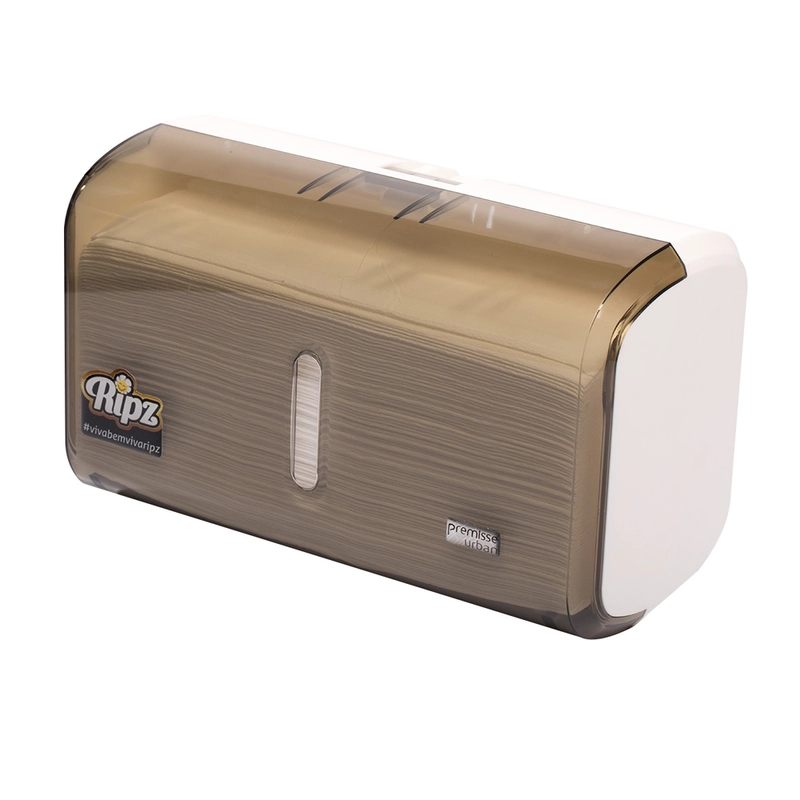 Dispenser Toalha Interfolhado/Higiênico Cai Cai Compacto Glass Fume