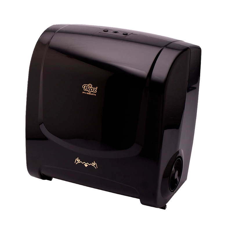 Dispenser Papel Toalha Rolo Auto Corte 25cm Preto - Plestin