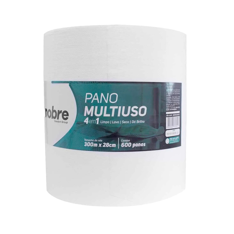 Pano Multiuso Branco Slim 28x300m com 600 Panos