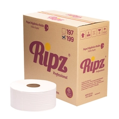 Higiênico Rolão Ripz Folha Dupla 200m com 8 Rolos – Tubete Maior