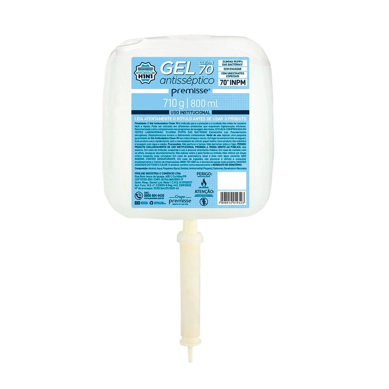 Álcool em Gel 70% Antisséptico 800ml - Premisse