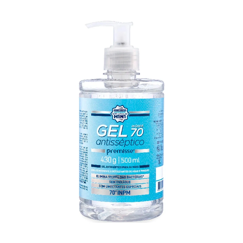 Álcool em Gel 70% Antisséptico 500ml - Premisse