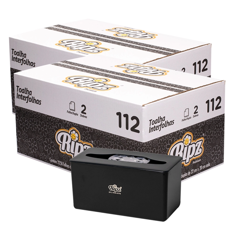 2 Caixas Toalha Interfolha Ripz Cód. 112 - Ganha 1 Dispenser Cód. 7773