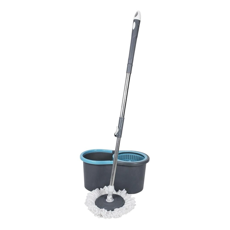 Conjunto Mop Rotatório Slim - Balde 13L c/Cesto Plástico e 1 Refil em Microfibra