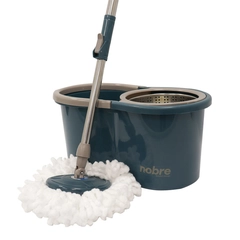 Conjunto Mop Rotatório Slim - Balde 13L c/Cesto Inox e 2 Refil