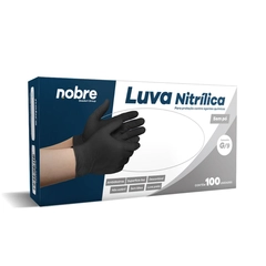 Luva Nitrílica Preta - G - com 100un