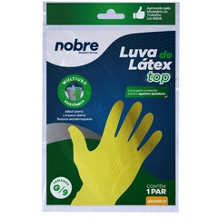 Luva de Látex Multiuso Top - G - Amarela
