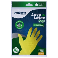 Luva de Látex Multiuso Top - M - Amarela