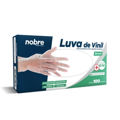 Luva de Vinil Sem Pó - M - Com 100un