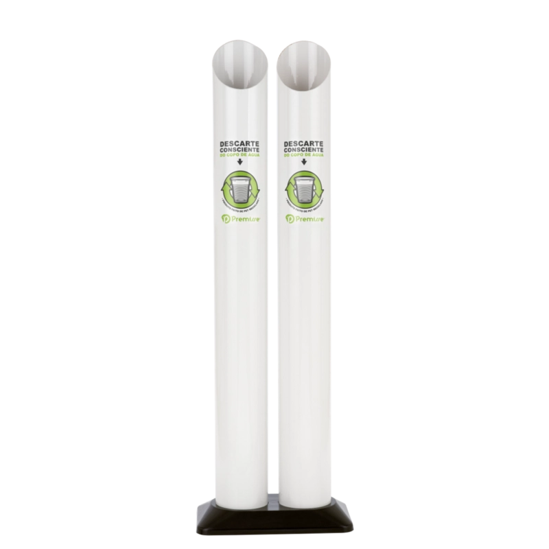 Lixeira Base Dupla para Copo Descartável de Água Branco - Premisse